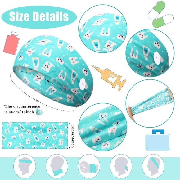 12 Pcs Nursing Headbands Non Slip Elastic with Buttons for Mask Mask Relief main image 5